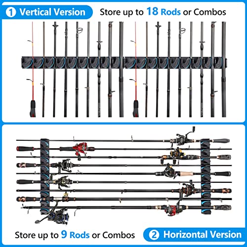 PLUSINNO V9 Fishing Rod Holder, Wall Mount Fishing Pole Holder - Product Imagery