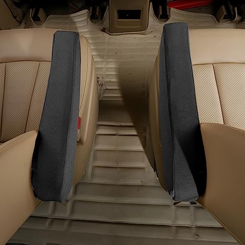 AUCELI 2PCS Cloth Fabric Car Armrest Covers for Front Seat, Black - Product Imagery