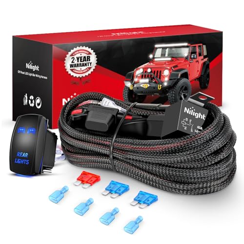 Nilight LED Pods Rear Lights Wiring Harness Kit 12 V 5 Pin - Product Imagery