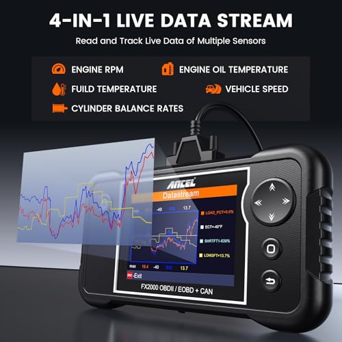 ANCEL FX2000-US OBD2 Scanner, 4-System Car Diagnostic Tool with - Product Imagery