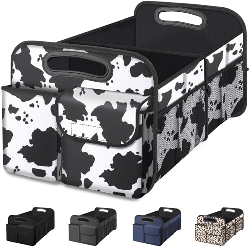 Femuar Car Trunk Organizer, Cow Print, Vintage Style, 52L - Product Imagery