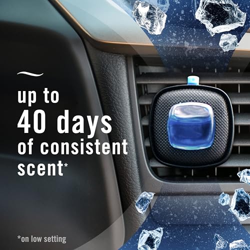 Febreze Car Air Freshener Vent Clip Platinum Ice Scent, .07 oz. - Product Imagery