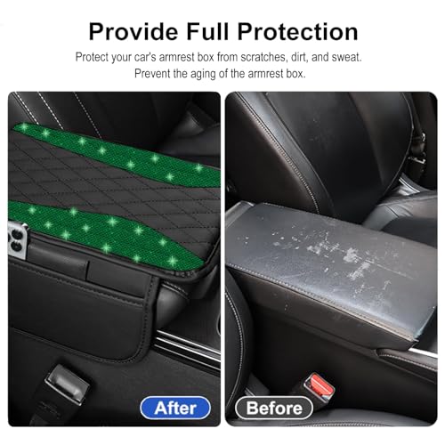 NBTEPEM Bling Car Center Console Cover, Leather Middle Console - Product Imagery