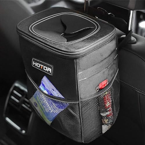 HOTOR Car Trash Can, Leakproof Car Organizer, 2-Gallon, Black - Product Imagery