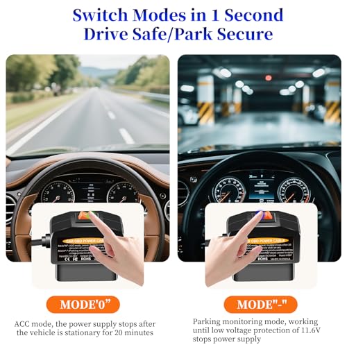 OBD2 to USB C Power Adapter for Dash Cam, Hardwire Kit with - Product Imagery