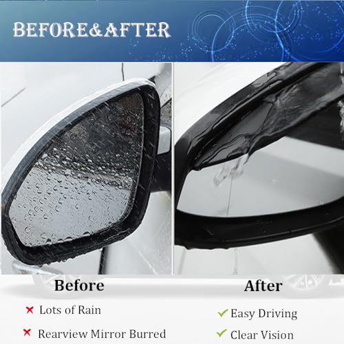 Car Rearview Rain Eyebrow Shield,Car Mirror Rain Protector - Product Imagery