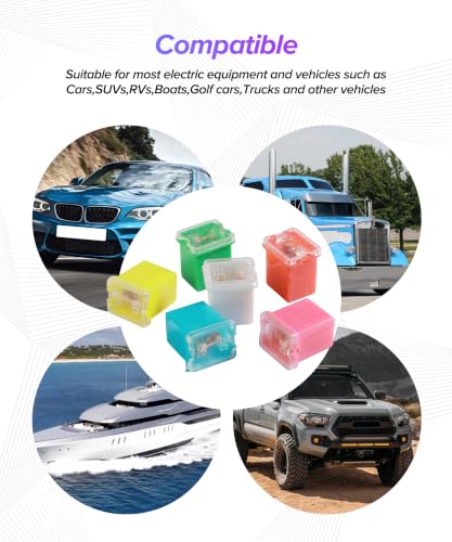 10PCS Automotive Fuses,Car Accessories Universal 20A 30A 40A 50A - Product Imagery
