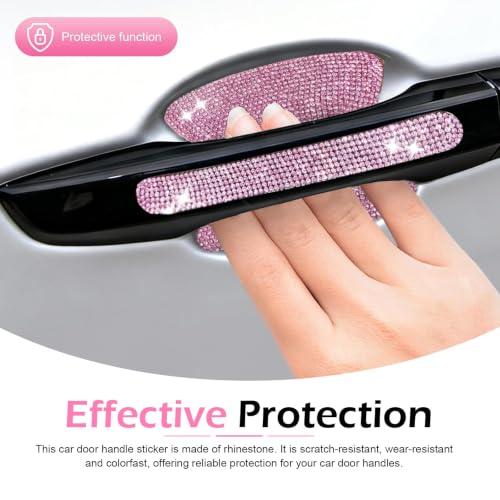 10PCS Bling Car Door Handle Protector, Crystal Rhinestone - Product Imagery