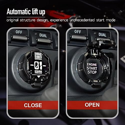 Tybasthe Push Start Button Cover, Metal Mecha Car Engine Start - Product Imagery