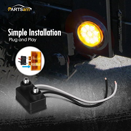 Partsam 20Pcs 2 inch Round Amber 9Led Side Marker Turn Signal - Product Imagery