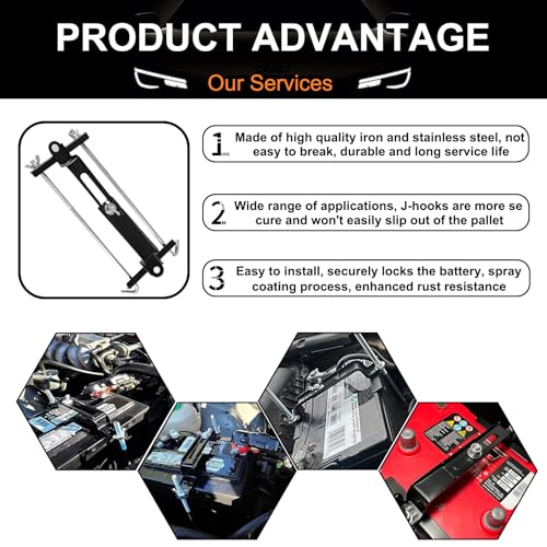 Battery Hold Down, Adjustable Stainless Steel Crossbar 11in J - Product Imagery