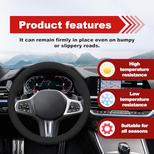 Car Steering Wheel Cover, Cool Non-Slip Silicone Steering Wheel - Product Imagery