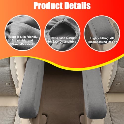 2PC Car Front Seat Armrest Covers,Universal Size Seat Arm Rest - Product Imagery