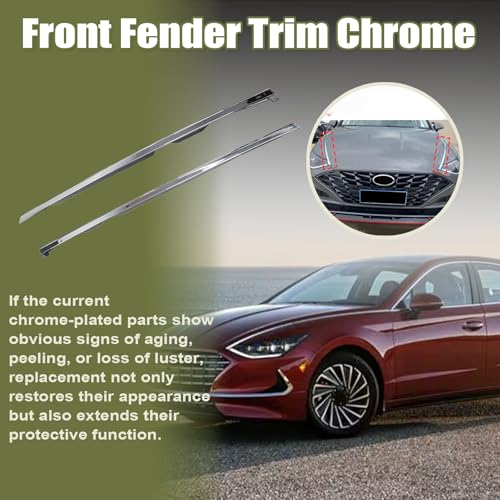 Priprilod Front Fender Trim Chrome Left+Right Side Fit For - Product Imagery