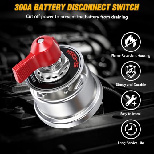 Nilight Battery Disconnect Switch 300A 12-48V - Product Imagery