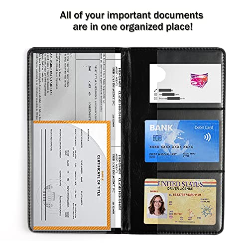 UYYE Auto Car Registration and Insurance Holder - PU Leather - Product Imagery