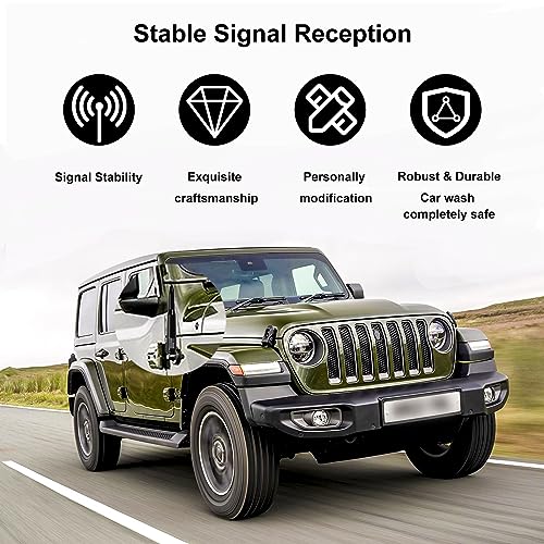 Car Truck Antenna with Tire Valve Caps American Flag Universal - Product Imagery