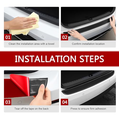 Car Rear Bumper Protector, 35" x 3.15" Rear Bumper Protector, - Product Imagery