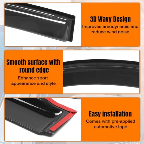 Window Visor Deflector for 11-16 Honda CR-Z, Smoke, Slim Style - Product Imagery