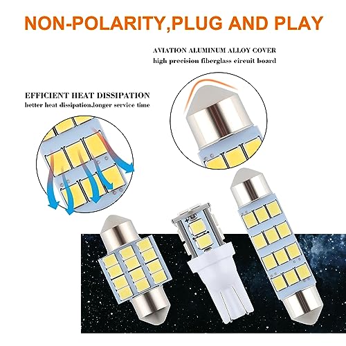 iFunyLED 24 Pieces Dome Light LED Car Interior Bulb Kit Set 194 - Product Imagery
