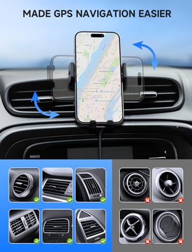 Wireless Car Charger 15W Auto Clamping Phone Holder Dash - Product Imagery