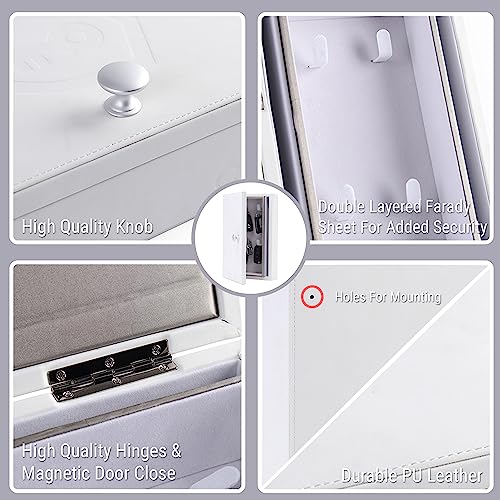 CKEYURE Premium XL PU Leather Faraday Box for Car Keys Wall - Product Imagery