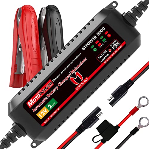 MOTOPOWER MP00207A 12V 2Amp Automatic Battery Charger Maintainer - Product Imagery