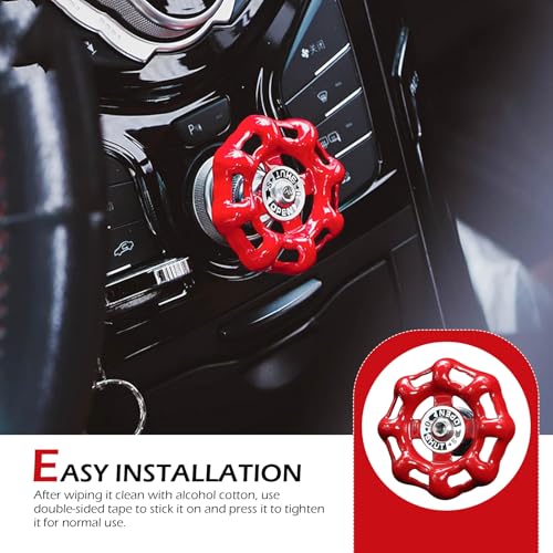 Metal Car Rotary Knob Decor, One Button Start Shift Knob Cover - Product Imagery