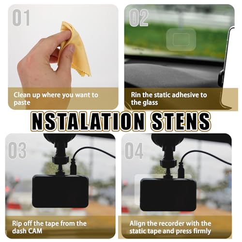 8Pcs Dashcam Windshield Sticke Clear Electrostatic Stickers - Product Imagery