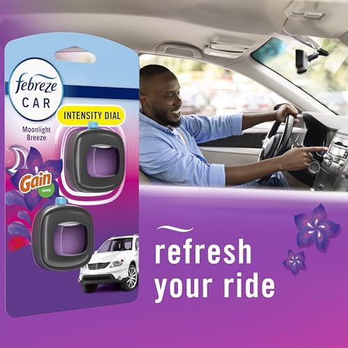 Febreze Car Air Freshener Vent Clip Gain Moonlight Breeze Scent, - Product Imagery