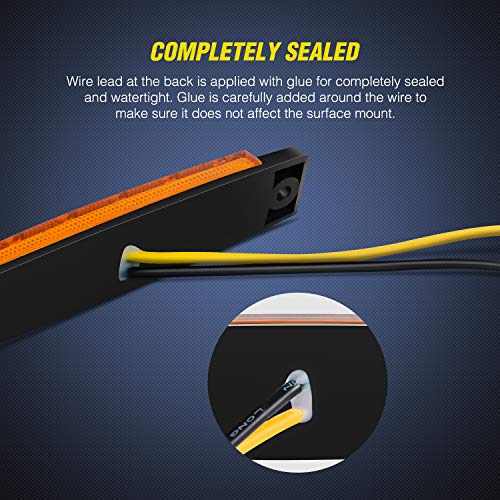 Nilight 3.8 Inch 6 LED Amber Red Trailer Side Marker Lights,10 - Product Imagery
