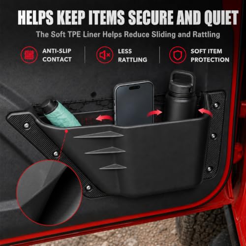 Mabett Front Door Pockets Storage Set for 2021-2026 Ford Bronco - Product Imagery