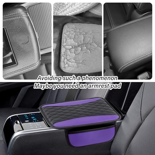 Leather Car Center Console Cover with Side Pockets,Stylish Car - Product Imagery