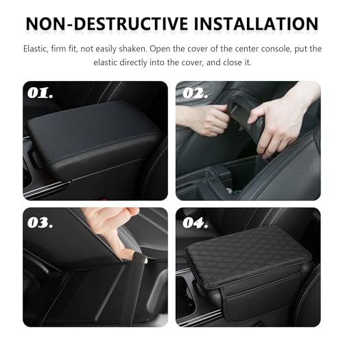 Stacool Upgraded Car Center Console Cover,Microfiber Leather Car - Product Imagery