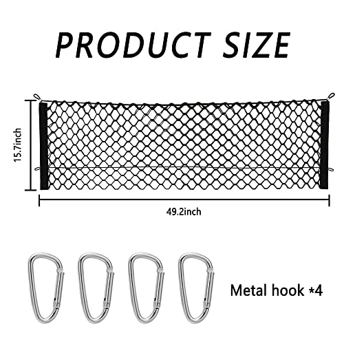 49''X16'' Truck Bed Organizer,Elastic Shrink Cargo Net Hold Many - Product Imagery