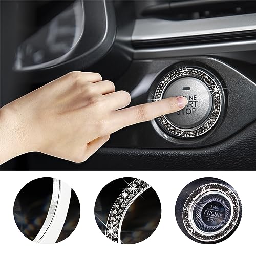 Kewucn Bling Crystal Double Rhinestone Car Engine Start - Product Imagery