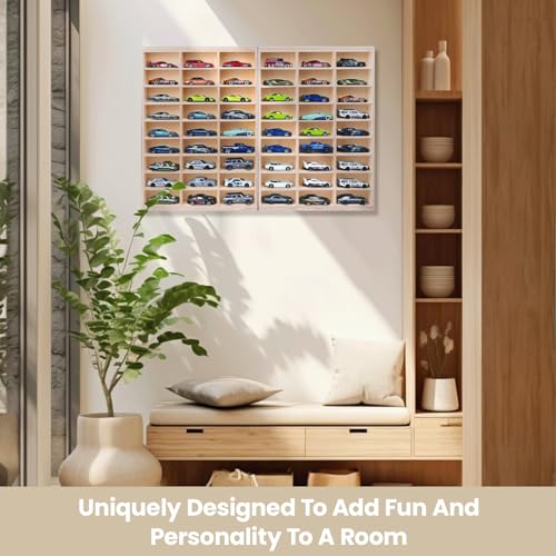 1:64 Model Car Wooden Display Case,54 Space,Storage Display - Product Imagery