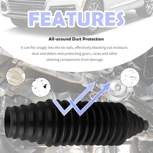 Tie Rod Boot Kit with Pinion Bellow Cable Ties and - Product Imagery