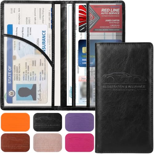LumiMokki Premium Car Registration & Insurance Card Holder, - Product Imagery
