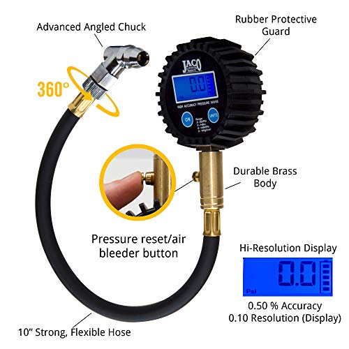 JACO Superior Products ElitePro Digital Tire Pressure Gauge - - Product Imagery