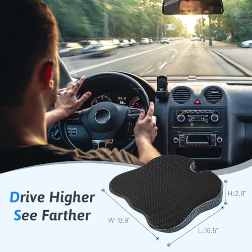 Wedge Car Seat Cushion for Better Visibility & Sciatica Pain - Product Imagery