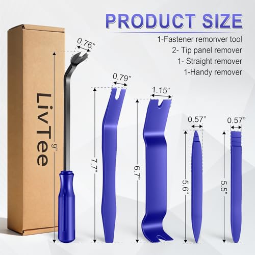 LivTee 5 pcs Auto Trim Removal Tool Kit, No Scratch Plastic Pry - Product Imagery