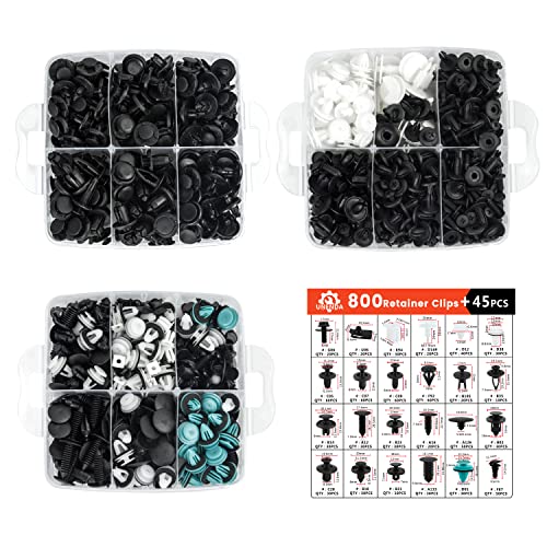 Car Push Retainer Clips 24 Most Popular Sizes Fasteners 845 PCS - Product Imagery