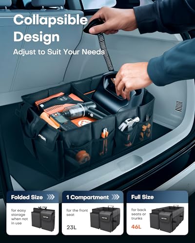 HOTOR Trunk Organizer - Foldable Car Organizer for SUVs & Sedans - Product Imagery
