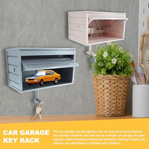 2pcs Car Garage Key Holder for Wall Small Mini Garage with - Product Imagery