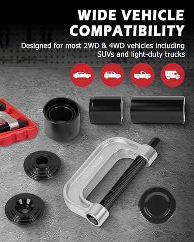 DAYUAN Ball Joint Press & U Joint Removal Tool Kit, Red Case - Product Imagery