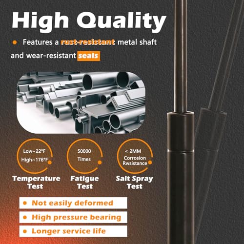 27.18 in 2 PCS Hood Lift Support Struts Gas Spring Shocks Rod - Product Imagery