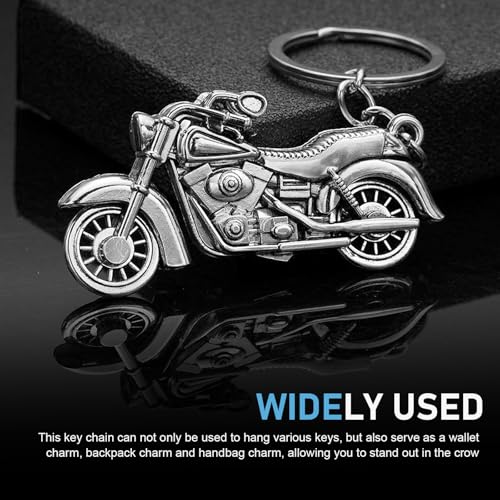 Motorcycle Key Chain, Metal Vintage Motorcycle Key Ring, Funny - Product Imagery