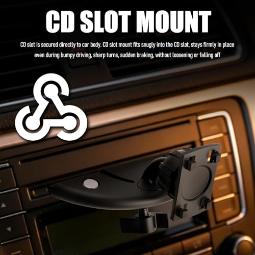 2026 Upgraded CD Slot Mount for CarPlay Screen,360° Rotatable CD - Product Imagery