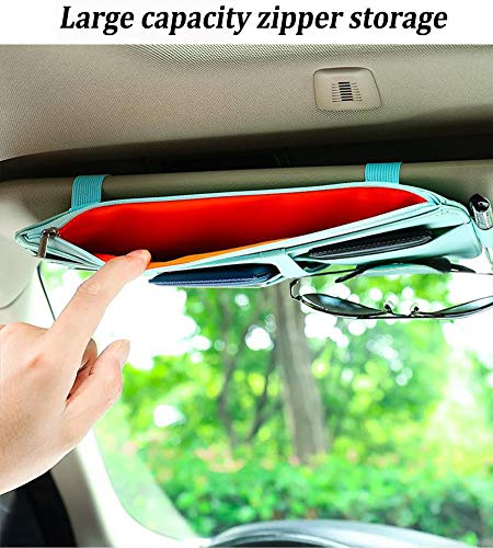 Blue Car Sun Visor Organizer, Lightweight Travel Document Visor - Product Imagery
